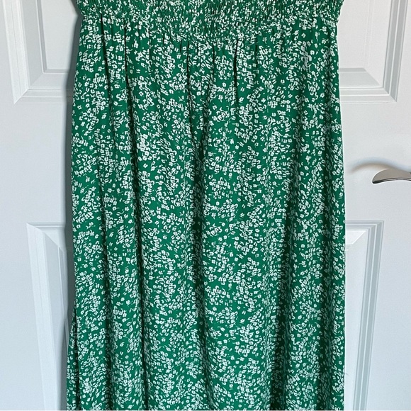 Lulus smocked floral maxi Dress green white 35447 - Picture 5 of 13